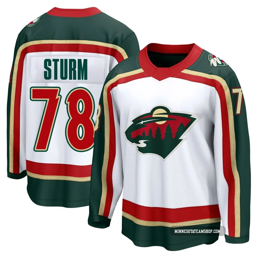 Nico Sturm Minnesota Wild White ＃78 Men's Breakaway 25th Anniversary Jersey