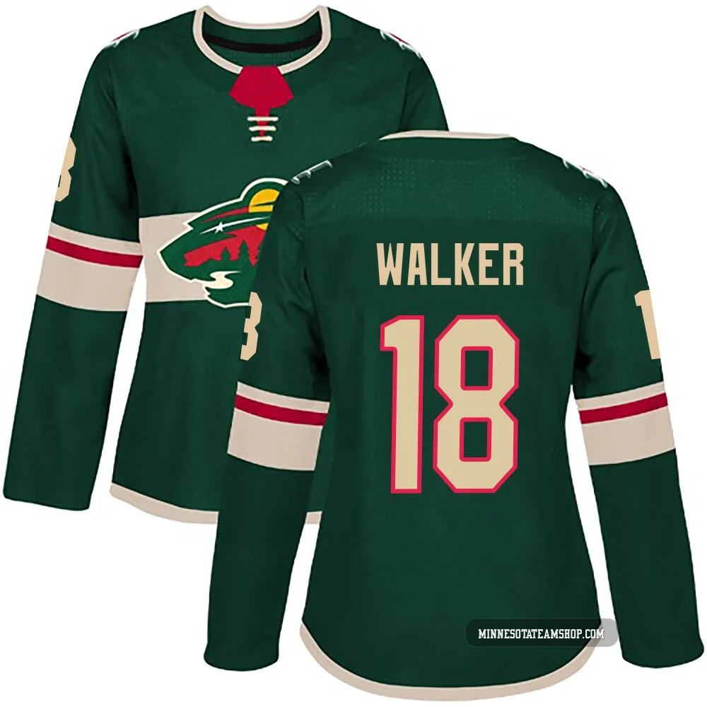Sammy Walker Minnesota Wild Authentic Green ＃18 Women's Home Jersey