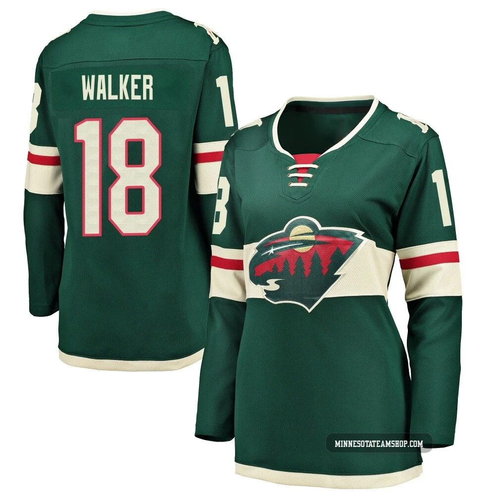 Sammy Walker Minnesota Wild Green ＃18 Women's Breakaway Home Jersey