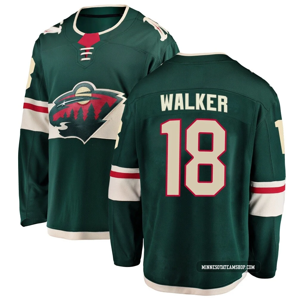 Sammy Walker Minnesota Wild Green ＃18 Youth Breakaway Home Jersey