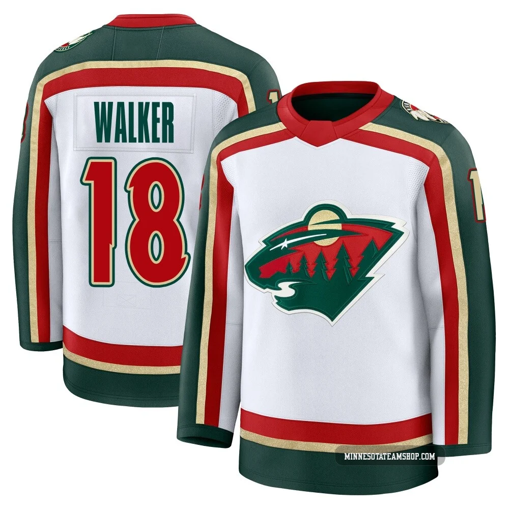 Sammy Walker Minnesota Wild White ＃18 Men's Premium 25th Anniversary Jersey