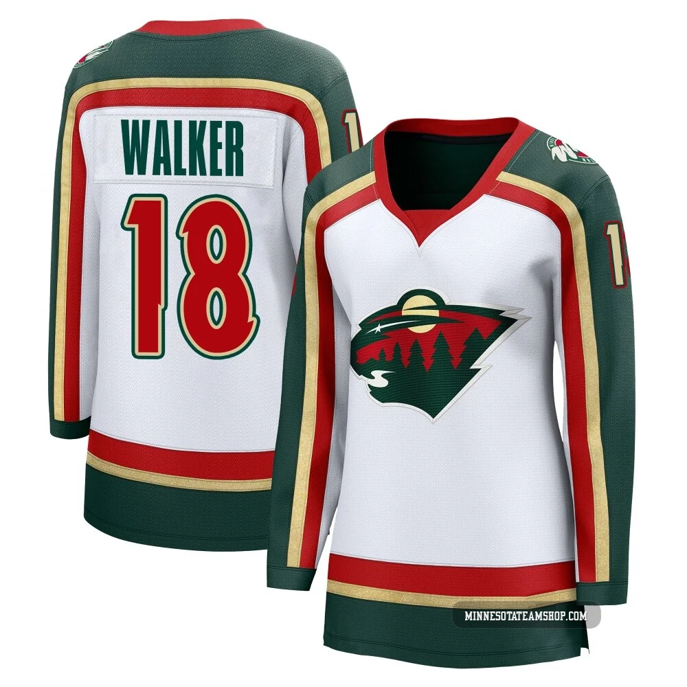 Sammy Walker Minnesota Wild White ＃18 Women's Breakaway 25th Anniversary Jersey