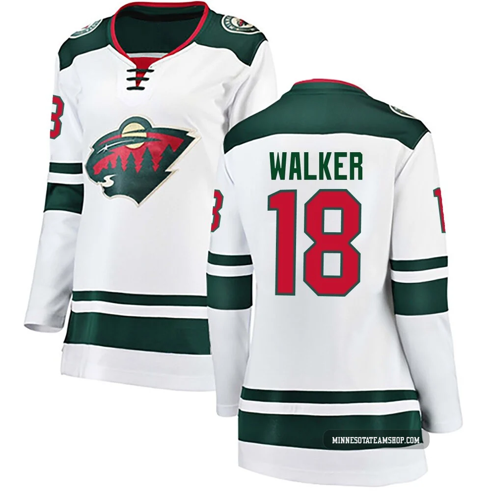 Sammy Walker Minnesota Wild White ＃18 Women's Breakaway Away Jersey