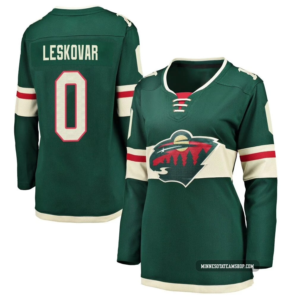 Stevie Leskovar Minnesota Wild Green ＃0 Women's Breakaway Home Jersey