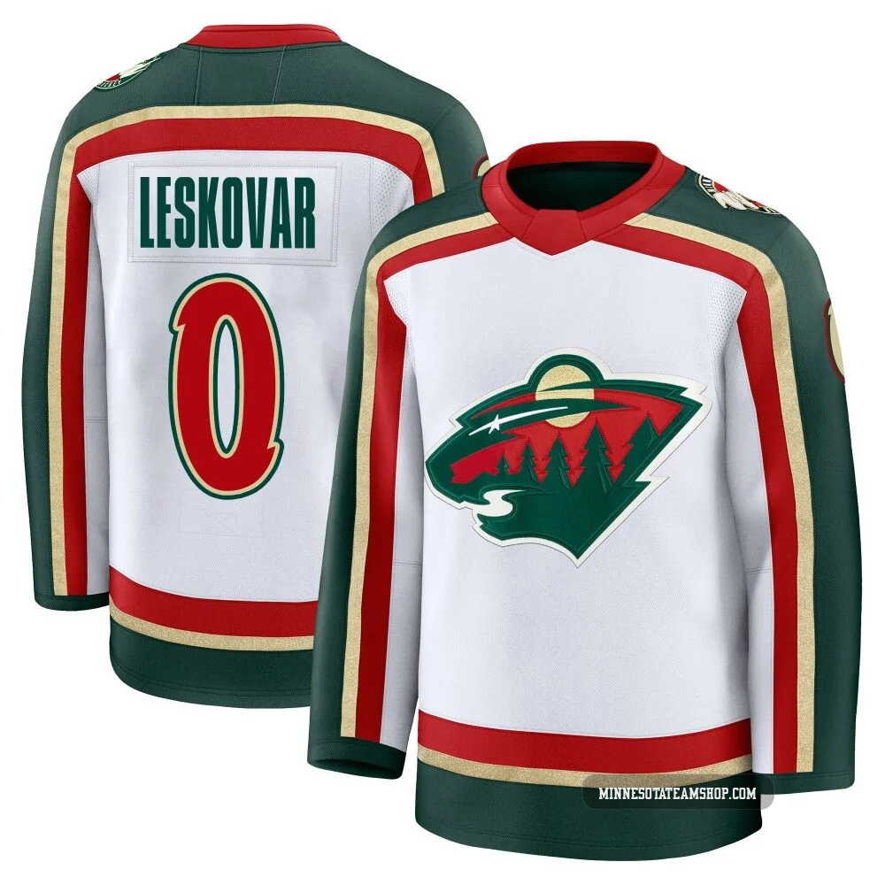 Stevie Leskovar Minnesota Wild White ＃0 Youth Premium 25th Anniversary Jersey