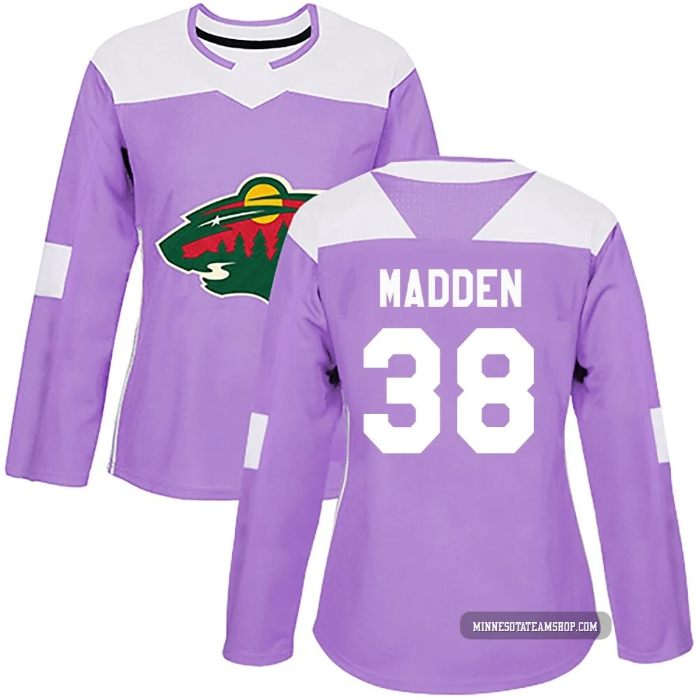 Tyler Madden Minnesota Wild Authentic Purple ＃38 Women's Fights Cancer Practice Jersey