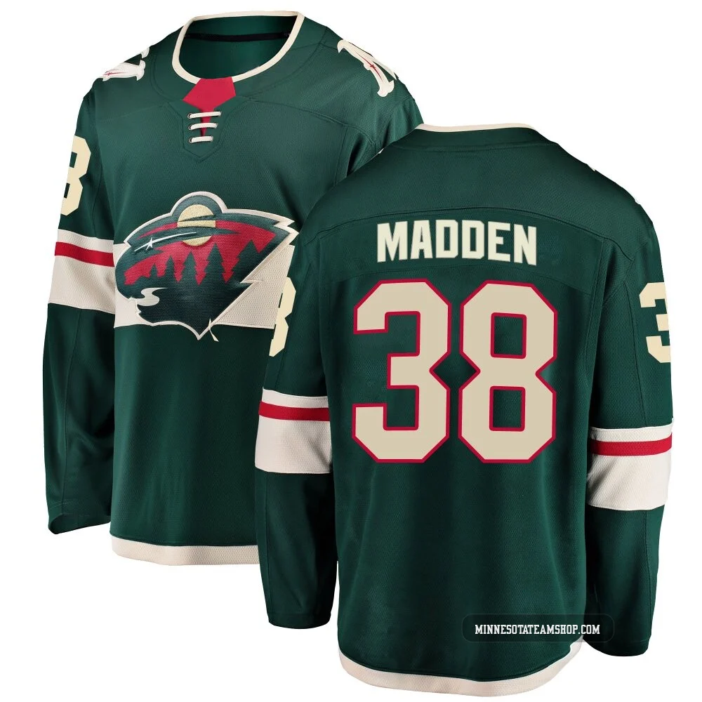 Tyler Madden Minnesota Wild Green ＃38 Men's Breakaway Home Jersey