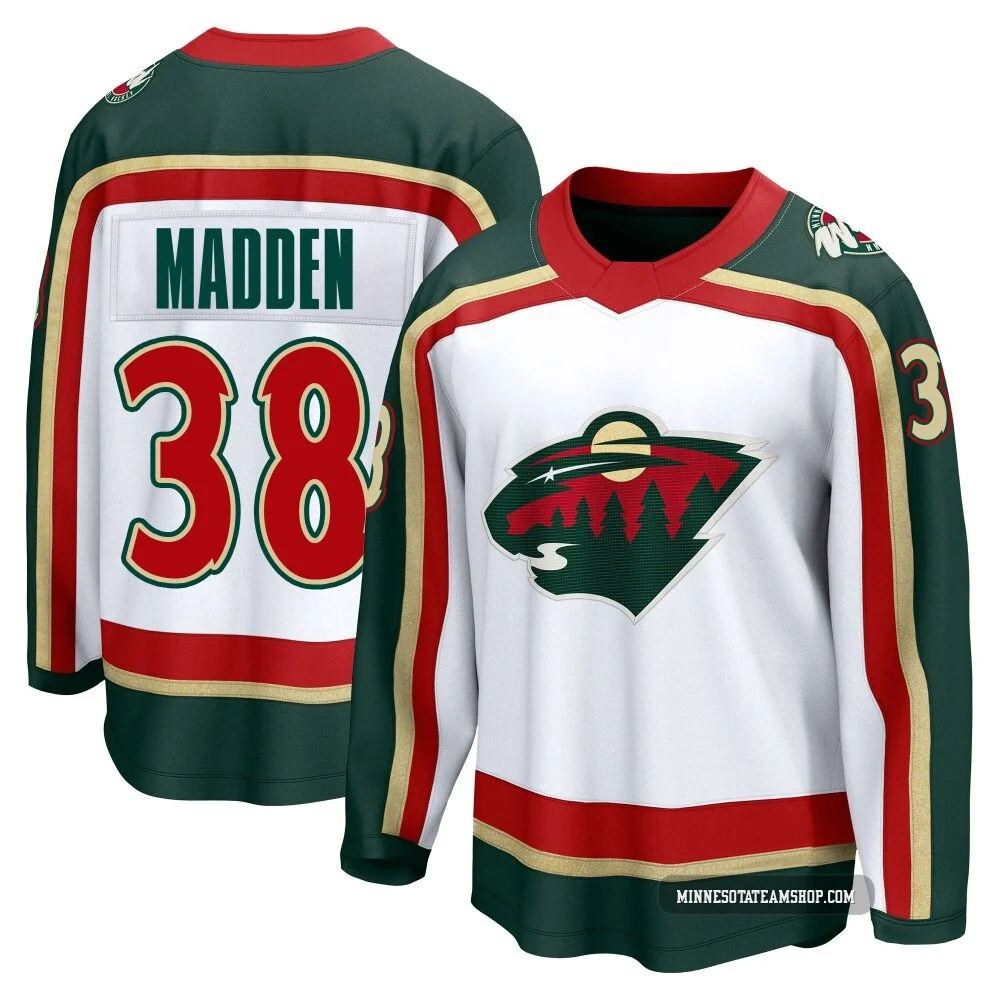 Tyler Madden Minnesota Wild White ＃38 Men's Breakaway 25th Anniversary Jersey