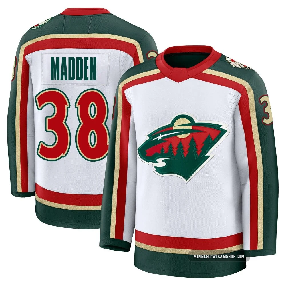 Tyler Madden Minnesota Wild White ＃38 Men's Premium 25th Anniversary Jersey