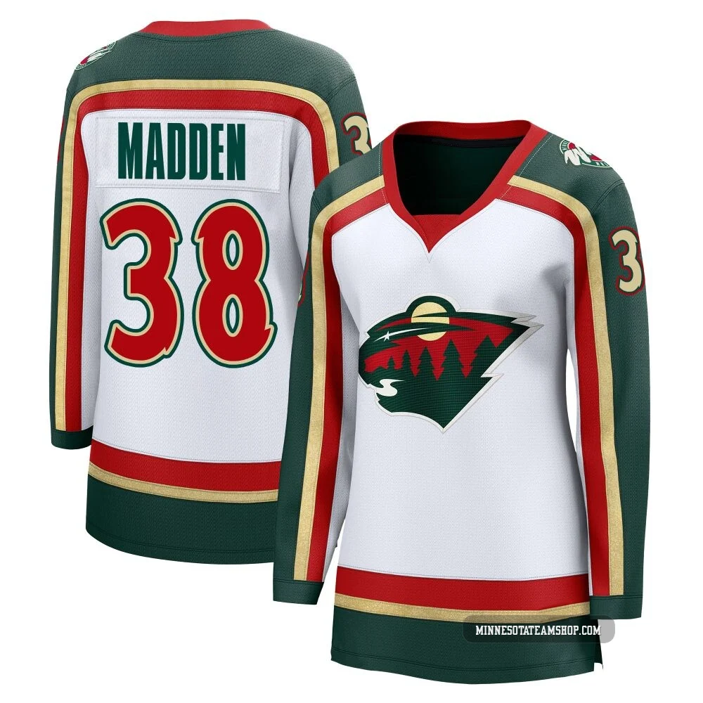 Tyler Madden Minnesota Wild White ＃38 Women's Breakaway 25th Anniversary Jersey
