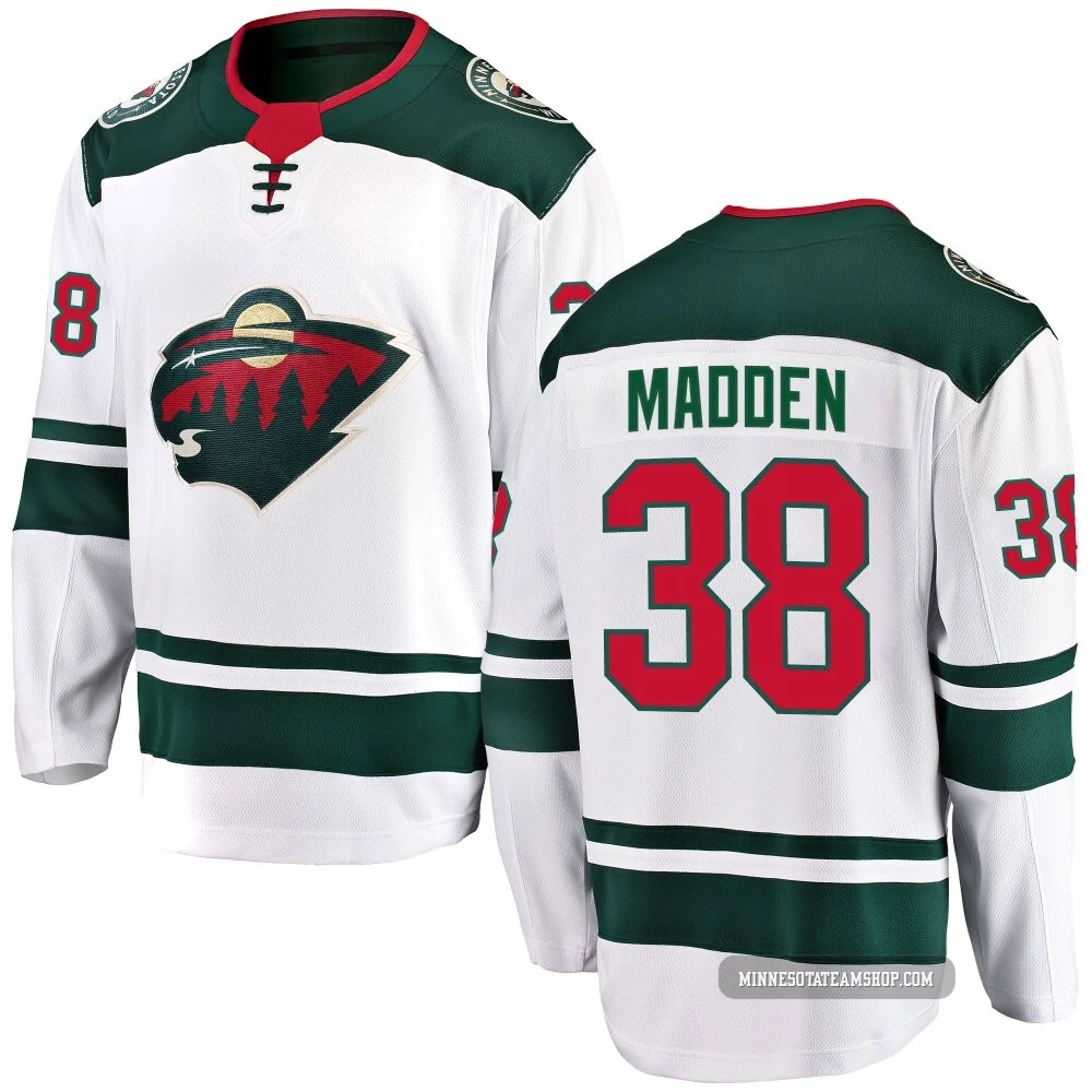 Tyler Madden Minnesota Wild White ＃38 Youth Breakaway Away Jersey