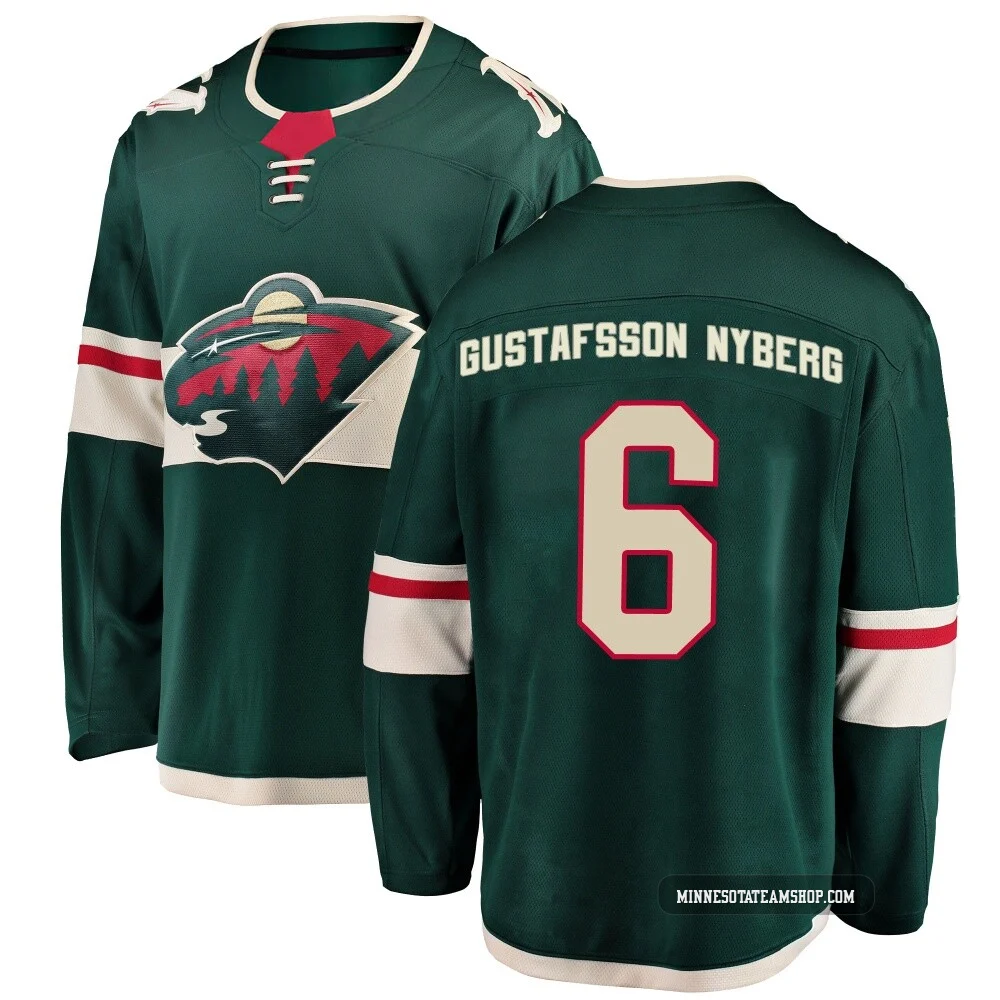 Viking Gustafsson Nyberg Minnesota Wild Green ＃6 Men's Breakaway Home Jersey
