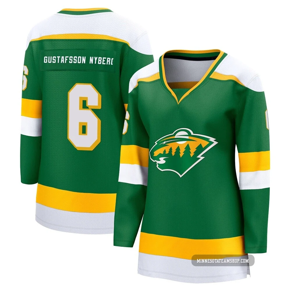 Viking Gustafsson Nyberg Minnesota Wild Green ＃6 Women's Breakaway Special Edition 2.0 Jersey